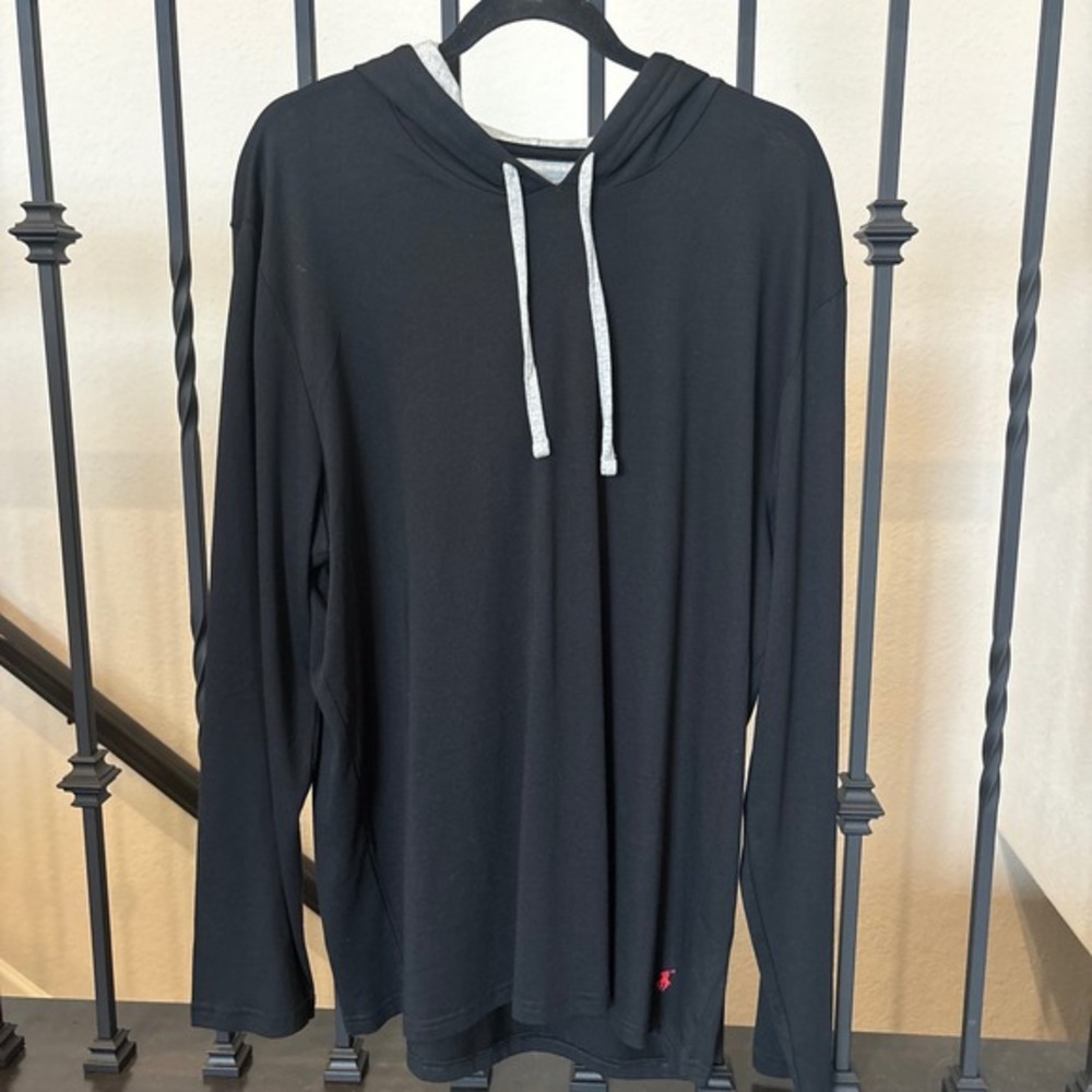 Polo Ralph Lauren Black Knit‎ Supreme Comfort Hoodie Men's Shirt Size Large